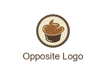 chocolate cupcake in circle