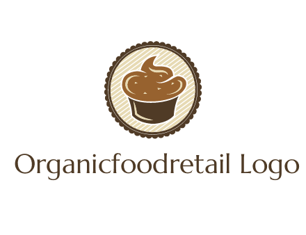 chocolate cupcake in circle