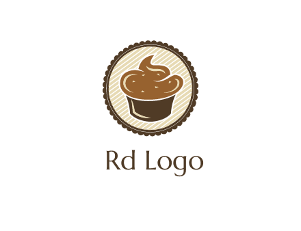 chocolate cupcake in circle