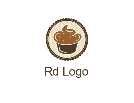 chocolate cupcake in circle