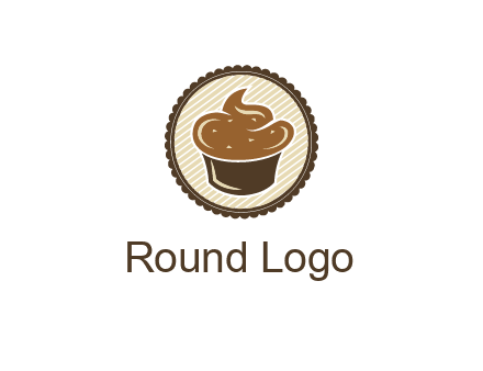 chocolate cupcake in circle