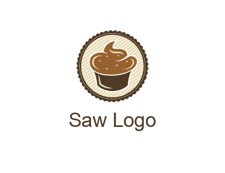 chocolate cupcake in circle