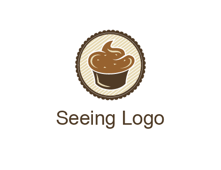 chocolate cupcake in circle