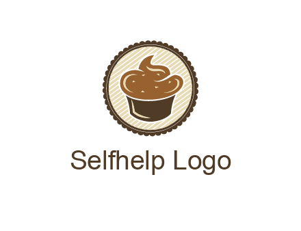chocolate cupcake in circle