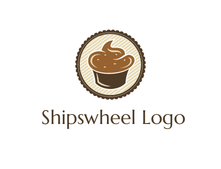 chocolate cupcake in circle