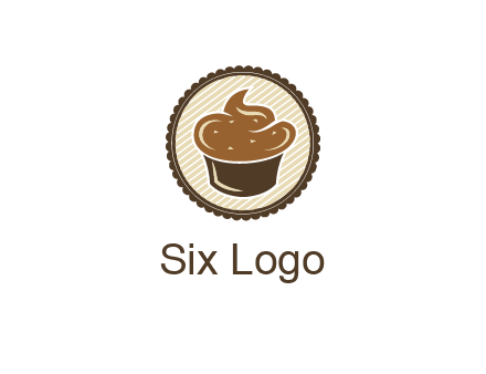 chocolate cupcake in circle