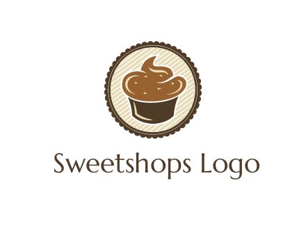 chocolate cupcake in circle