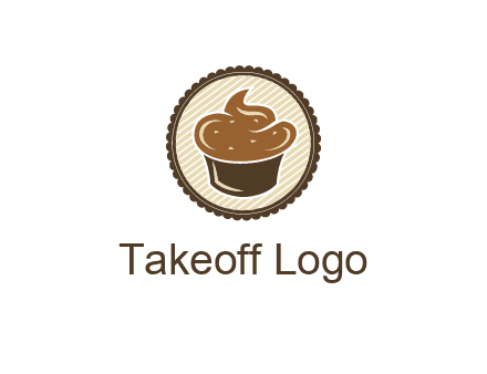 chocolate cupcake in circle