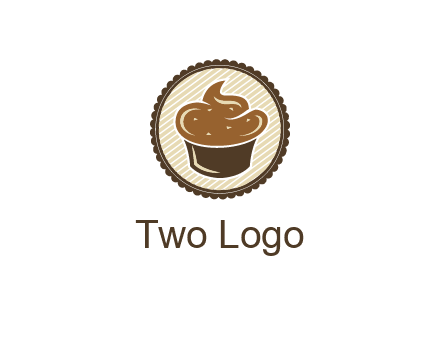 chocolate cupcake in circle