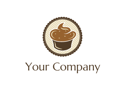 chocolate cupcake in circle