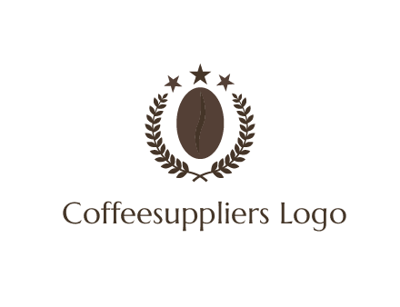stars above coffee bean with leaves