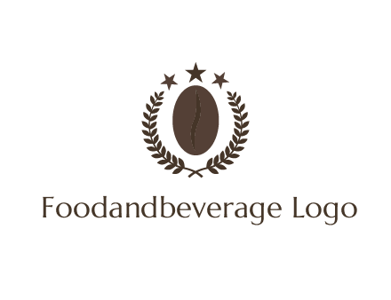 stars above coffee bean with leaves