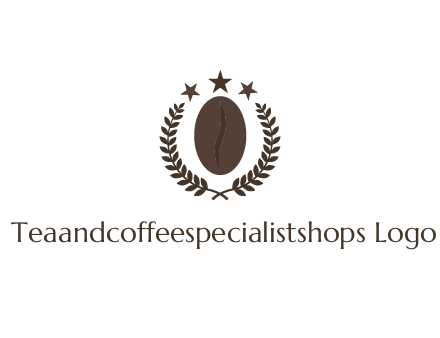 stars above coffee bean with leaves