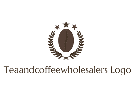 stars above coffee bean with leaves