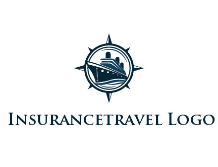 cruise ship in circle with compass arrows
