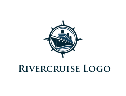 cruise ship in circle with compass arrows
