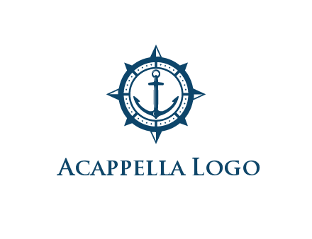 ship anchor in compass frame