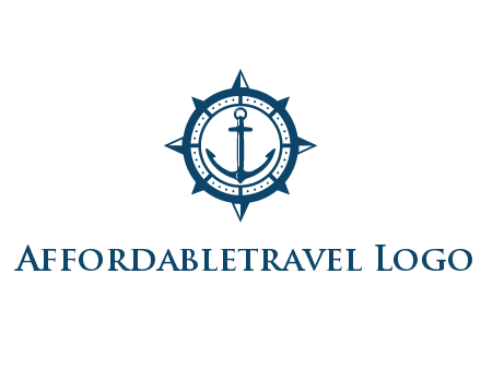 ship anchor in compass frame