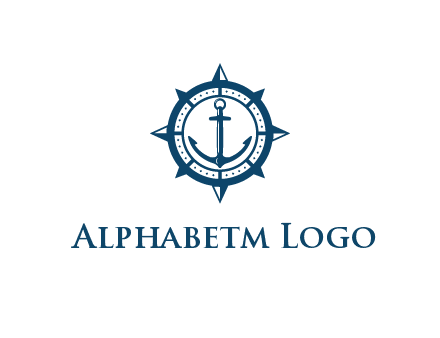 ship anchor in compass frame