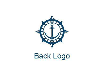 ship anchor in compass frame