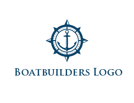 ship anchor in compass frame