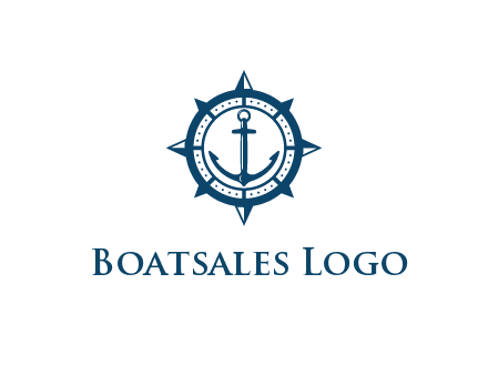 ship anchor in compass frame