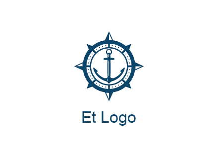 ship anchor in compass frame
