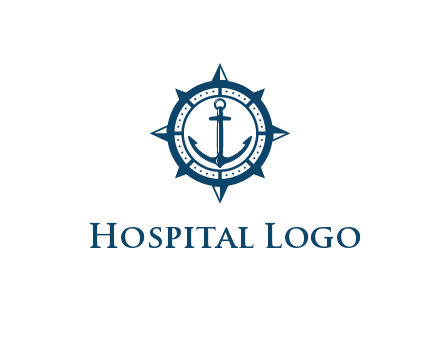ship anchor in compass frame