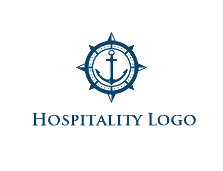 ship anchor in compass frame