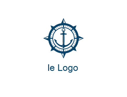 ship anchor in compass frame