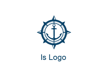 ship anchor in compass frame