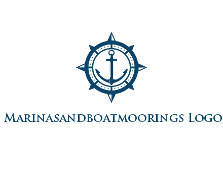 ship anchor in compass frame