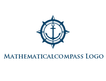 ship anchor in compass frame
