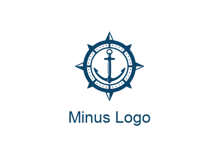 ship anchor in compass frame