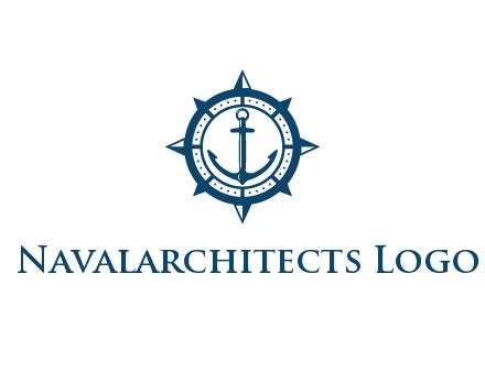 ship anchor in compass frame