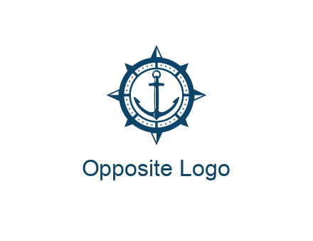 ship anchor in compass frame