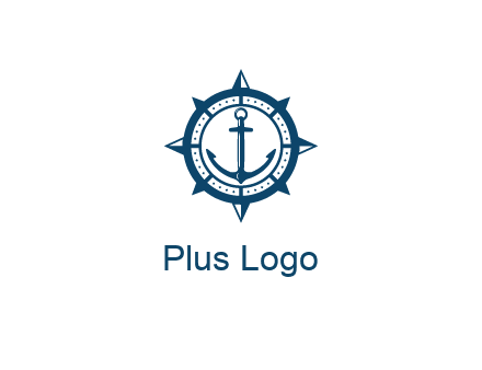 ship anchor in compass frame