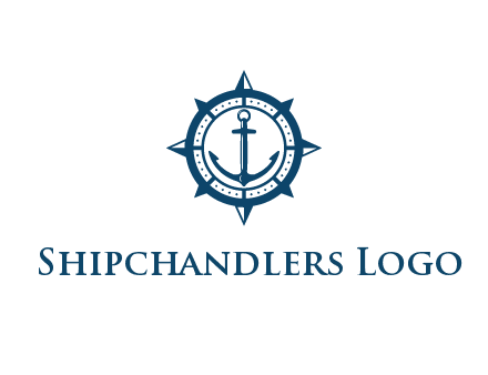 ship anchor in compass frame