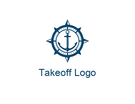ship anchor in compass frame