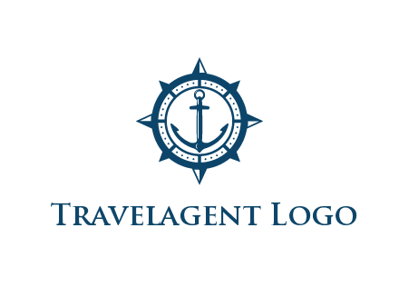 ship anchor in compass frame
