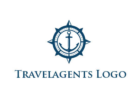 ship anchor in compass frame