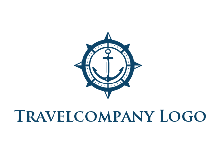 ship anchor in compass frame