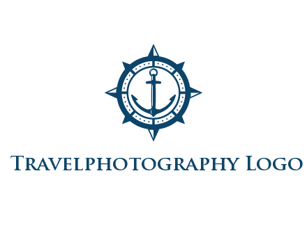 ship anchor in compass frame