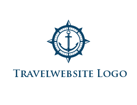 ship anchor in compass frame