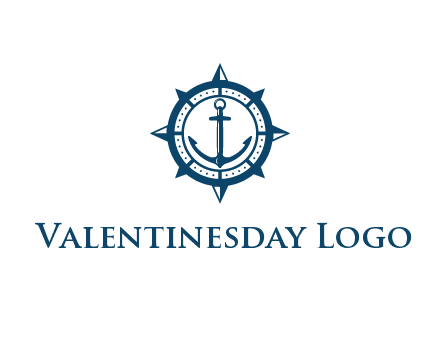 ship anchor in compass frame