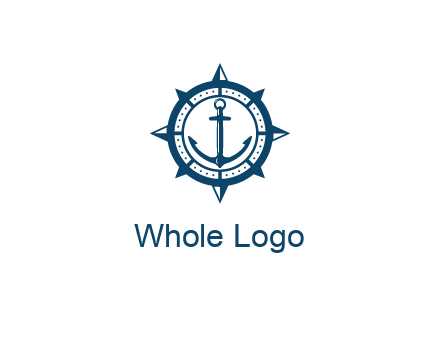 ship anchor in compass frame