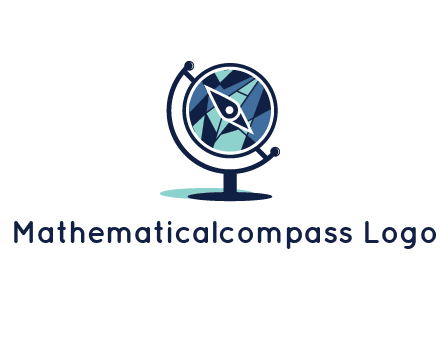 polygonal globe with compass arrow