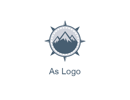 mountains in compass frame