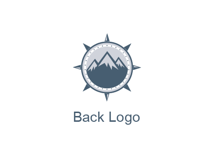mountains in compass frame