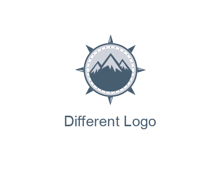 mountains in compass frame